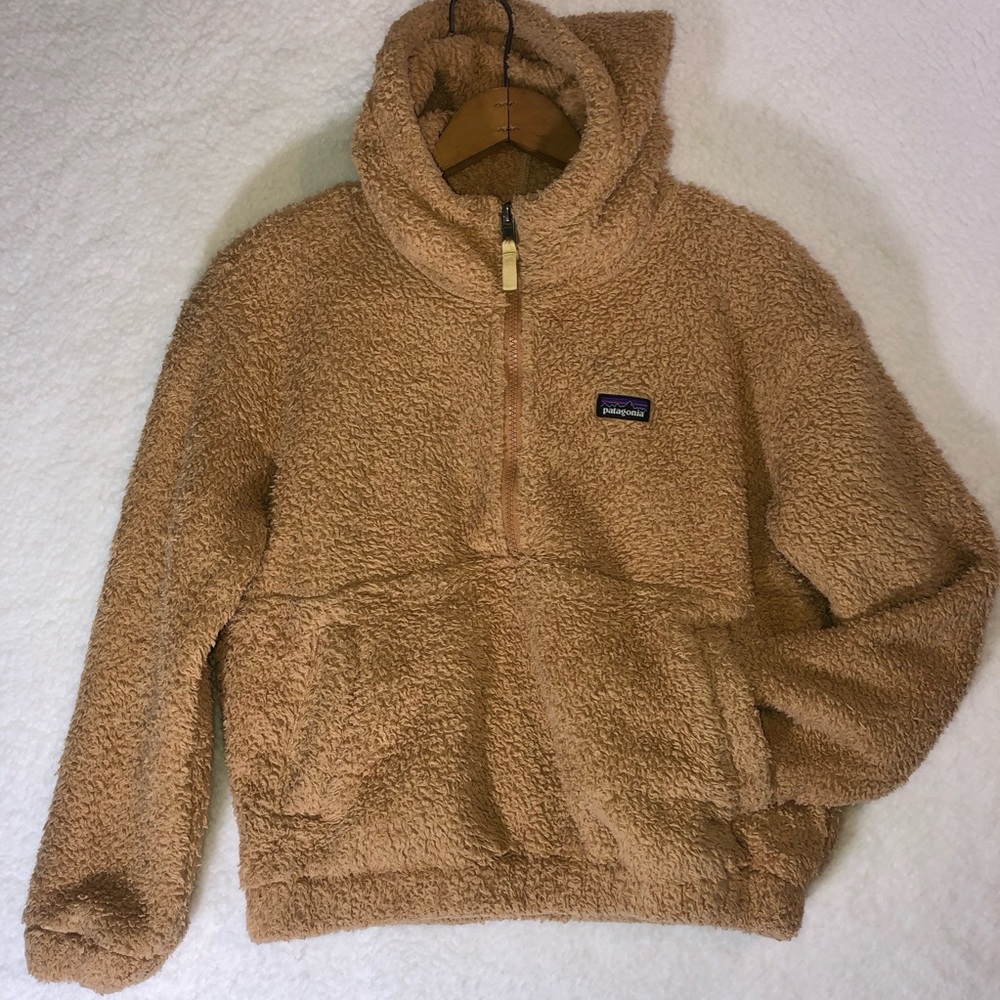 Patagonia Los Gatos Jacket youth girls XL Camel high pile fleece cozy hike